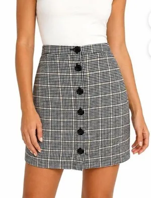Y2K A&F Plaid Button Up Mini Skirt Size Small Clueless Abercrombie thumbnail 1