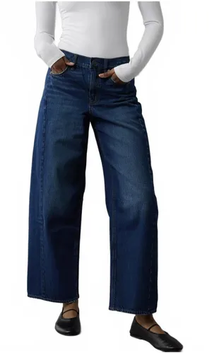 AE Dreamy Drape Strigid Barrel Jean American Eagle NWT Dark Rich Indigo 00R thumbnail 1