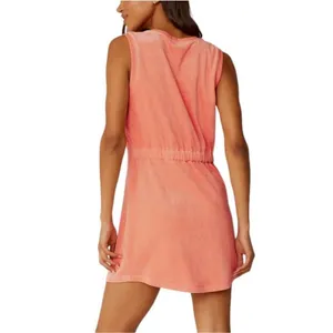 NEW BEYOND YOGA Out of Town Dress in Peach Blush NWT Terry Mini Dress Size XS thumbnail 2