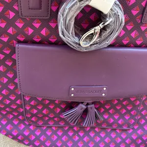 VERA BRADLEY Geometric Purple and Pink Tote Gorgeous like NEW!!never used thumbnail 7