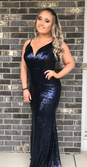Navy Blue Prom Dress thumbnail 1