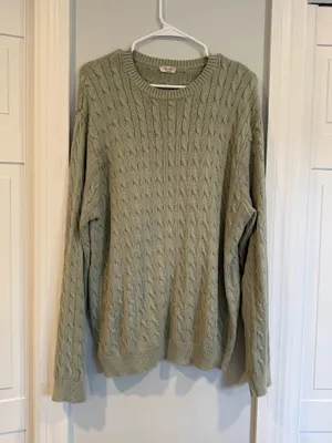 Sage Brandy Melville Cable Knit sweater  thumbnail 2