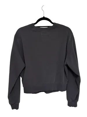 Abercrombie Soft AF Collection Cropped Crewneck Sweatshirt in Charcoal - Size S thumbnail 2