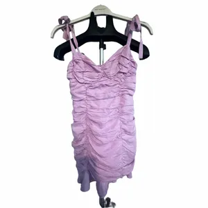 ASTR Women's Lavender Pink Aiko Ruched Mini Dress Size Large thumbnail 4