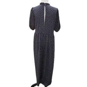 ASOS Women's short sleeve‎ mock neck oversized jumpsuit black pink dots size 6 thumbnail 3