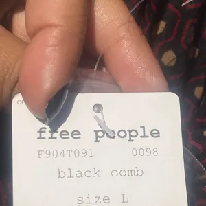 Free People black combo self Tie Blouse thumbnail 7