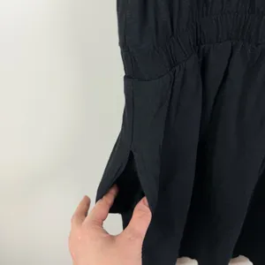 Daily Practice Anthropologie Cap‎ Sleeve Mini Dress Medium Black Slub Cotton thumbnail 5