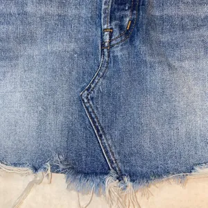 Madewell Womens 28 Rigid Denim‎ Relaxed Mini Skirt in Rosehill Wash Blue Raw Hem thumbnail 9