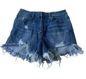 Risen High Rise Distressed Denim Shorts thumbnail 1
