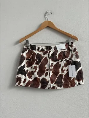 WeWoreWhat cowhide print low rise skort co-ord in multi thumbnail 3