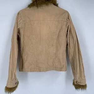 Y2K Vintage Vibe Anthropologie Tulle Brown Corduroy Faux Fur Trim Jacket Size‎ S thumbnail 5