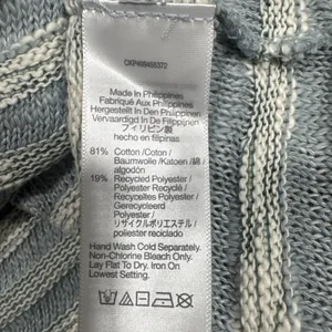 Madewell Crewneck Long-Sleeve Knit Sweater Tee Blue Horizon Stripe Size L Beachy thumbnail 5
