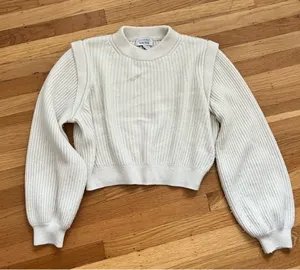& Other Stories Cream Extended Shoulder Knit Sweater thumbnail 1