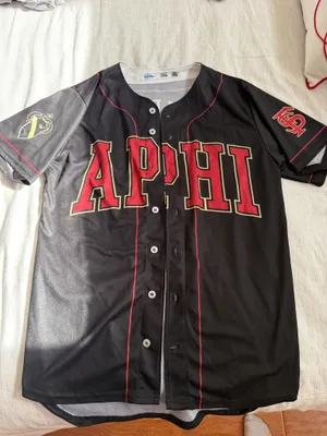 Alpha Phi Baseball Jersey Black Size L thumbnail 2