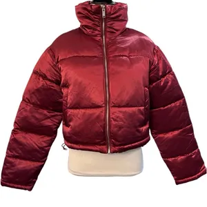 NWT 7 For All Mankind Metallic Crop Puffer Jacket thumbnail 3