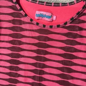 Edikted Pink Black Zebra Mesh 2 Piece Set Crop Top Ruched Mini Skirt Size M Y2K thumbnail 3