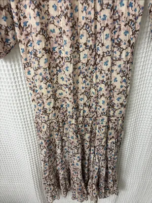 Z Supply Char La Paz Floral Midi Dress Latte Floral Tiered Medium NWT thumbnail 11
