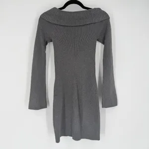 Hollister Sweater Dress Women Small Gray NWT‎ Off Shoulder Ribbed Knit Coquette thumbnail 11