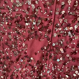 Mac Duggal Sequin V Neck Flutter Cap Sleeve Trumpet Dress Garnet‎ NWT thumbnail 9