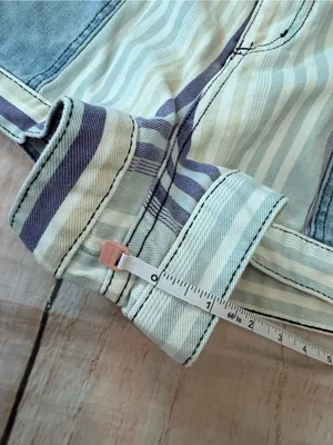 Urban Outfitters BDG Striped Patchwork High Rise Mom Shorts Size 32 Nebraska thumbnail 4