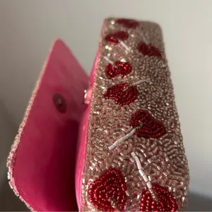 viral beaded lollipop shoulder bag sequins hand made with satin interior thumbnail 6