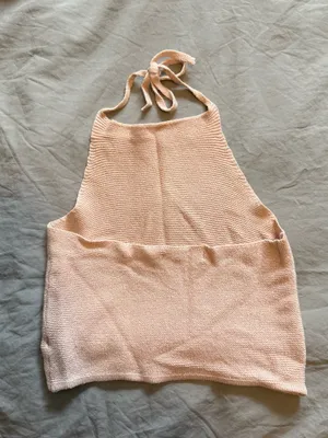 Brandy Melville Pale Pink Knit Halter Top thumbnail 2