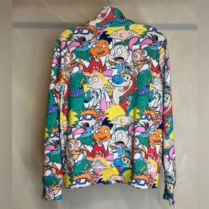 Nickelodeon 2021 Women Cowl Neck Full Zip cartoon Jacket Rugrats,Hey Arnold|SZ:L thumbnail 2