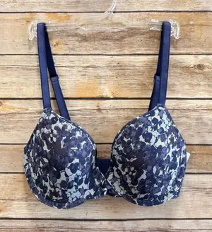 On Gossamer Blue Triple Mesh Bump It Up Push Up Bra Size 32D NWT thumbnail 1