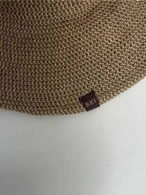 REI Hat Straw Wide Brim Braided Tan Taupe Brown Sun Packable Travel Beach Unisex thumbnail 3