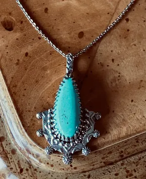 Royston Turquoise Sterling Silver Necklace Green thumbnail 1