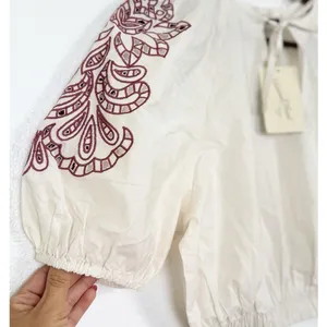 NWT Universal Thread Boho Embroidered Peasant Crop Top XS Cottagecore thumbnail 5