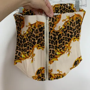 MIAOU X Urban Outfitters Perrie Corset Top Leopard Womens XS thumbnail 5