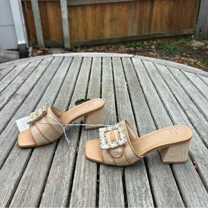 Size 6 Women's Kathleen Raffia Buckle Block Heels - A New Day summer spring‎ thumbnail 4