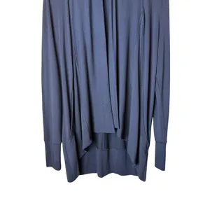 Quince French Terry Modal Cardigan Women Medium Navy Thumbholes Open Front thumbnail 6