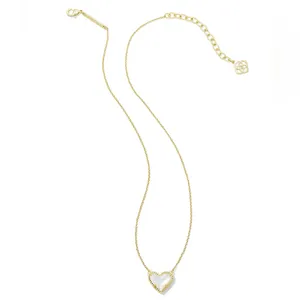 Kendra Scott Ari Heart Gold Pendant Necklace in Ivory Mother-of-Pearl thumbnail 6