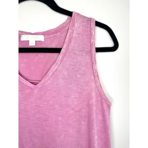 Eri + Ali Anthropologie Pink Eyelet Lace Back‎ Tank Top Small Cotton V-Neck Boho thumbnail 4