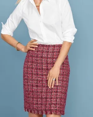 tweed fringe a-line skirt size 12 thumbnail 1