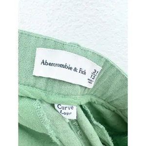 Abercrombie & Fitch Sloane Co-ord Linen Blend Wide Leg Trouser Size 12/31 Green thumbnail 5