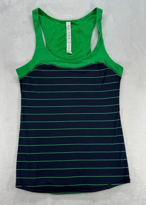 Lululemon Tank Top Racerback‎ Striped Athletic Sleeveless Size 6 thumbnail 1