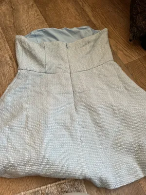 MORE TO COME Anwen Mini Dress in Baby Blue Large New Womens Tweed Aline thumbnail 12