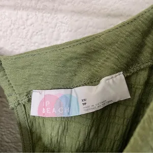 Free People Beach Green Get Obsessed Babydoll Mini Dress Long Balloon Sleeve‎ XS thumbnail 8