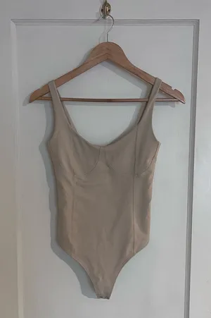 Abercrombie Tan Bodysuit Tank Top Small thumbnail 5
