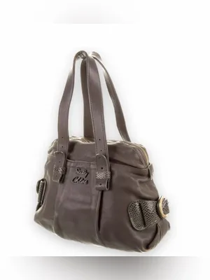 See by Chloé Gray Brown Leather Shoulder Bag Snakeskin Trim thumbnail 3