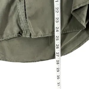 Free People Off Campus Shirt Womens XS Moss‎ Green Tencel Metallic Boho Utility thumbnail 10