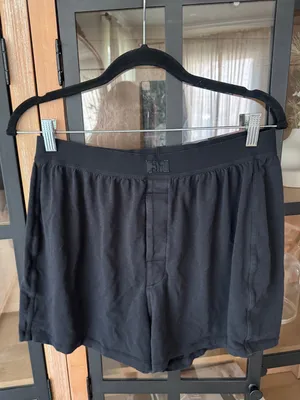 SKIMS Boyfriend boxer shorts loose lounge pajamas logo modal cotton onyx thumbnail 2