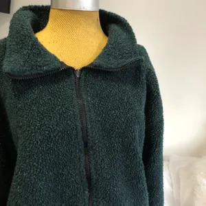 World Famous Sherpa green teddy zip up jacket thumbnail 4