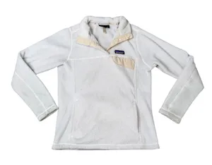 Patagonia Re-Tool Snap-T Pullover Women Small White Good Fleece Polartec 25442 thumbnail 1