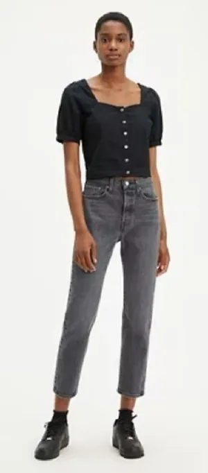 Levi's Wedgie Straight Fit Woman's Jeans in‎ Break A Leg Black Size 26 thumbnail 1
