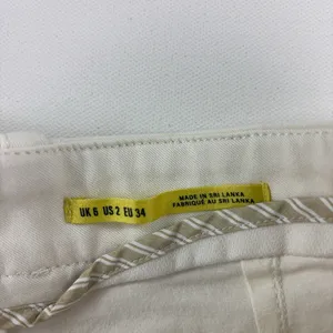 Maeve Anthropologie Pants Womens 2 White Cropped Wide Leg Twill Pleated Stretch thumbnail 6