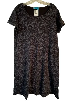 Fresh Produce Womens Black Beach Batik Summer Day‎ Scoop Neck Dress Size M NEW thumbnail 1